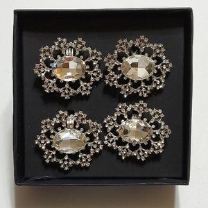Diamond Crystals Napkin Rings 4pcs by TAHARI Home